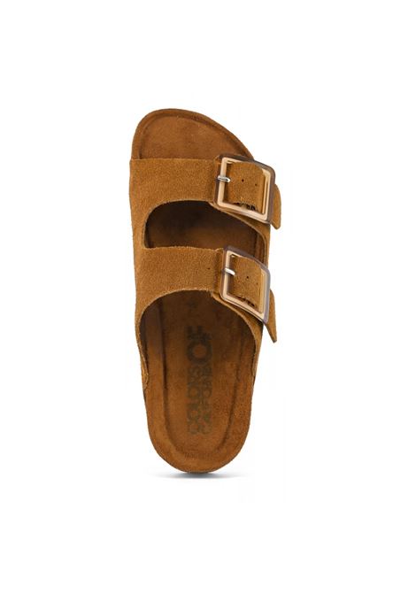 Sandalo monocolore pelle scamosciata COLORS OF CALIFORNIA | HC.BIO56TAN